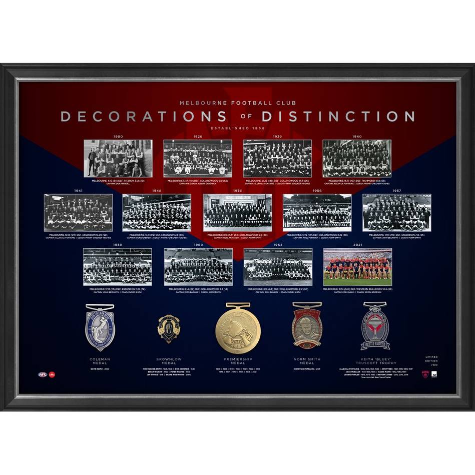Melbourne Football Club Decorations of Distinction - Heroes Framing & Memorabilia