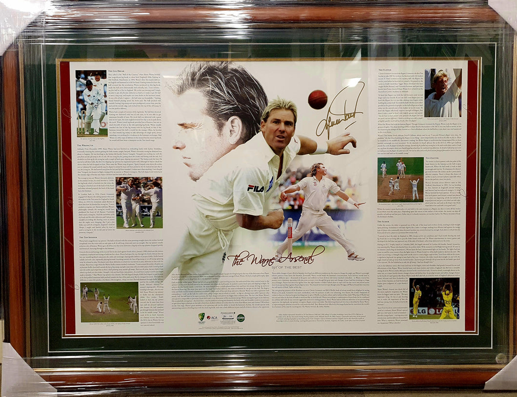 Shane Warne “Arsenal” Signed & Framed Limited Edition Lithograph - Heroes Framing & Memorabilia