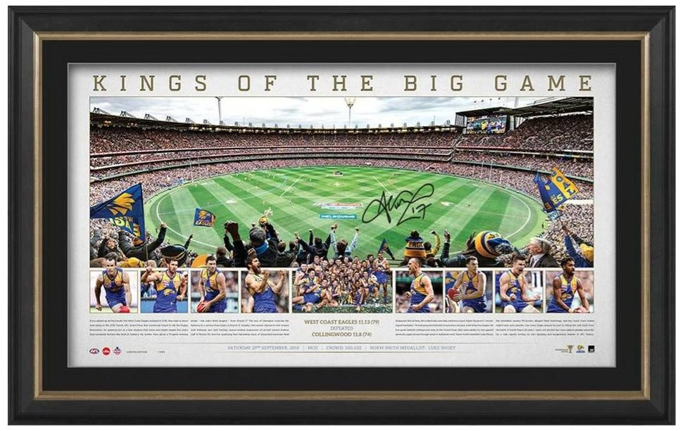 West Coast Eagles 2018 AFL Premiers Signed JK 'Kings of the Big Game'