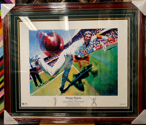 SHANE WARNE SIGNED LTED ED MARK SOFILAS PRINT - Heroes Framing & Memorabilia