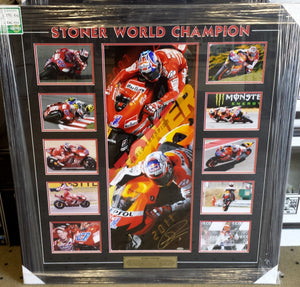 CASEY STONER SIGNED LTD ED DUAL CHAMPIONSHIP PANO PHOTO - Heroes Framing & Memorabilia