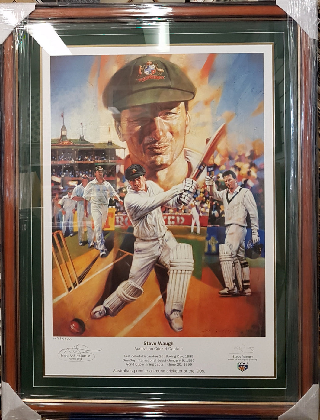Steve Waugh Signed LTD ED ACB Print - Heroes Framing & Memorabilia