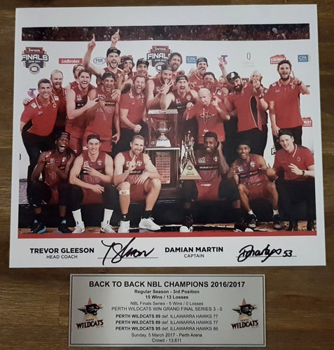 WILDCATS BACK TO BACK CAPTAIN/COACH DUAL SIGNED PRINT. COA - Heroes Framing & Memorabilia