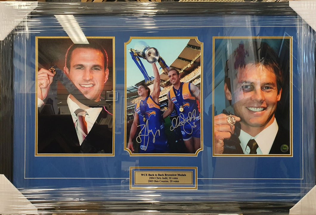 Chris Judd & Ben Cousins Back2Back dual signed WCE collage - Heroes Framing & Memorabilia