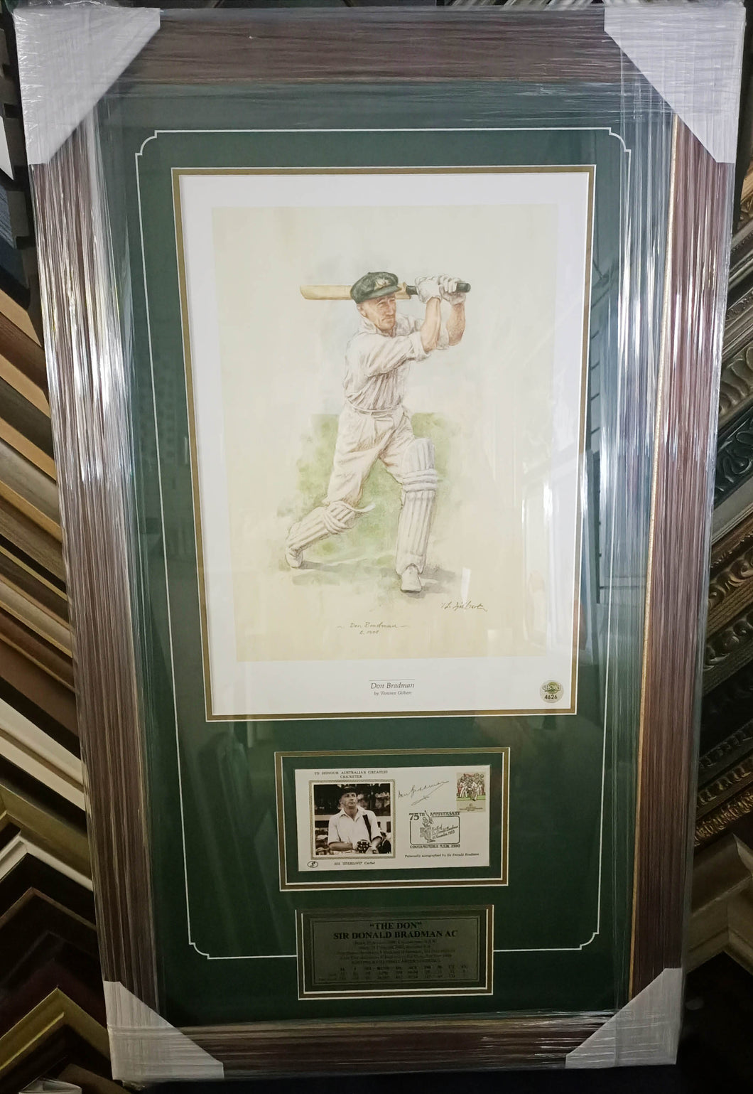 Bradman art print and autograph framed - Heroes Framing & Memorabilia