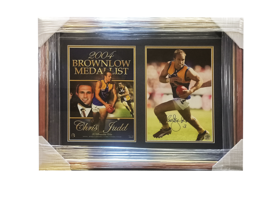 Chris Judd signed photo memorabilia frame - Heroes Framing & Memorabilia