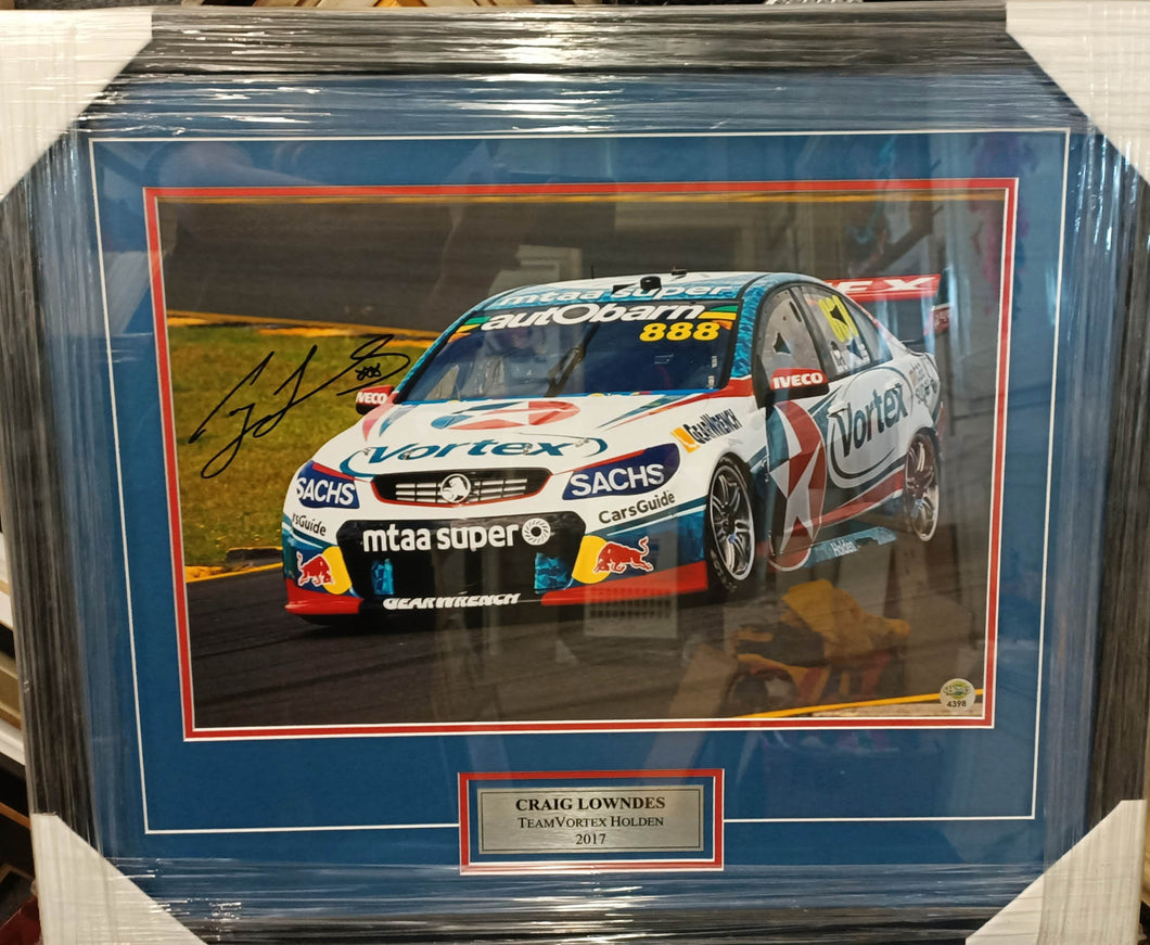 Craige Lowndes 2017 framed print - Heroes Framing & Memorabilia