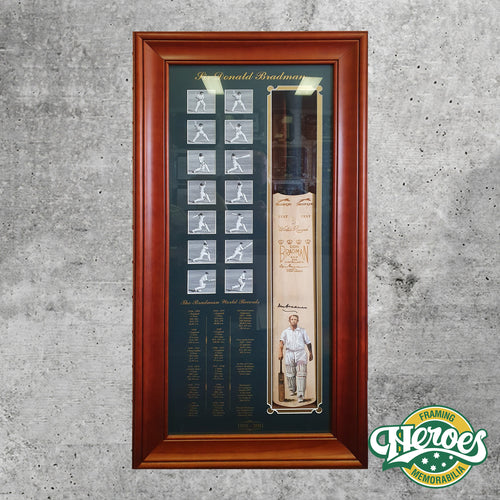 The Bradman World Records - Personally signed cricket bat - Heroes Framing & Memorabilia