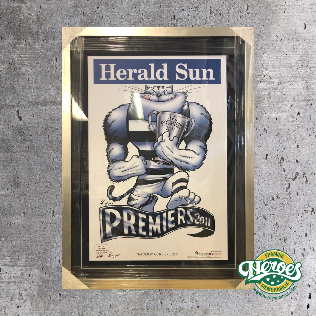 Herald Sun Poster - Geelong Cats Premiers 2011 - Heroes Framing & Memorabilia