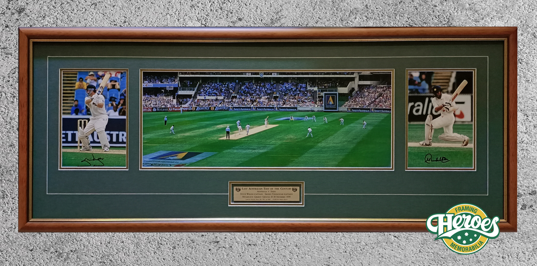 Last Australian Test of the Century signed by Steve Waugh and Sachin Tendulkar (COA) - Heroes Framing & Memorabilia