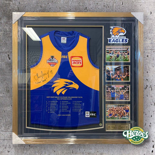 Luke Shuey Norm Smith Medalist signed 2018 Premiership jumper. - Heroes Framing & Memorabilia