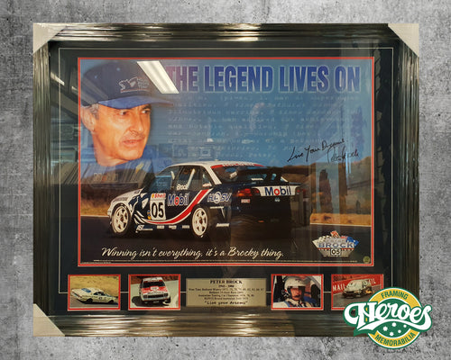 Peter Brock signed large poster framed - Heroes Framing & Memorabilia