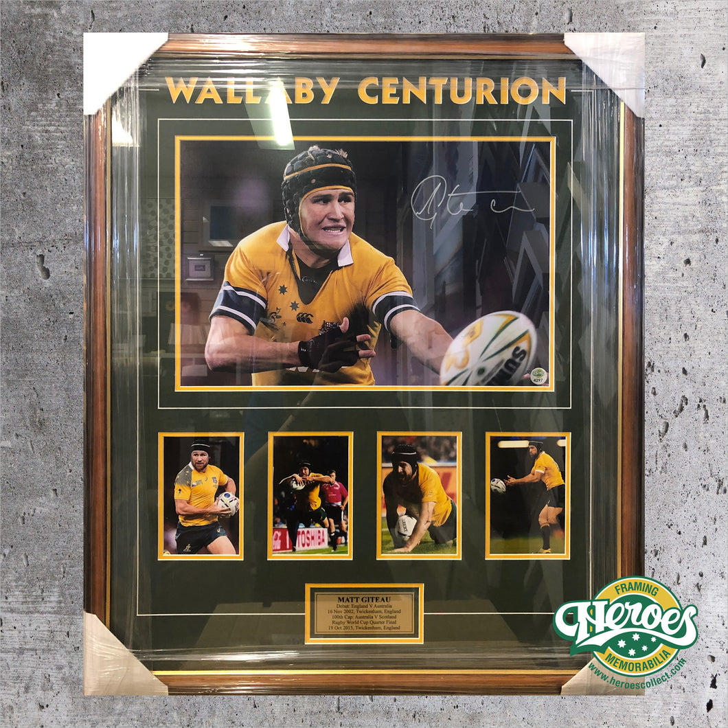 Matt Giteau - Wallaby Centurion - Heroes Framing & Memorabilia