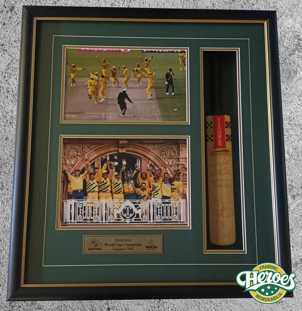 Australia World Cup Champions 1999 mini bat signed - Heroes Framing & Memorabilia