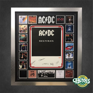 AC/DC Signed Back in Black Lithograph - Heroes Framing & Memorabilia