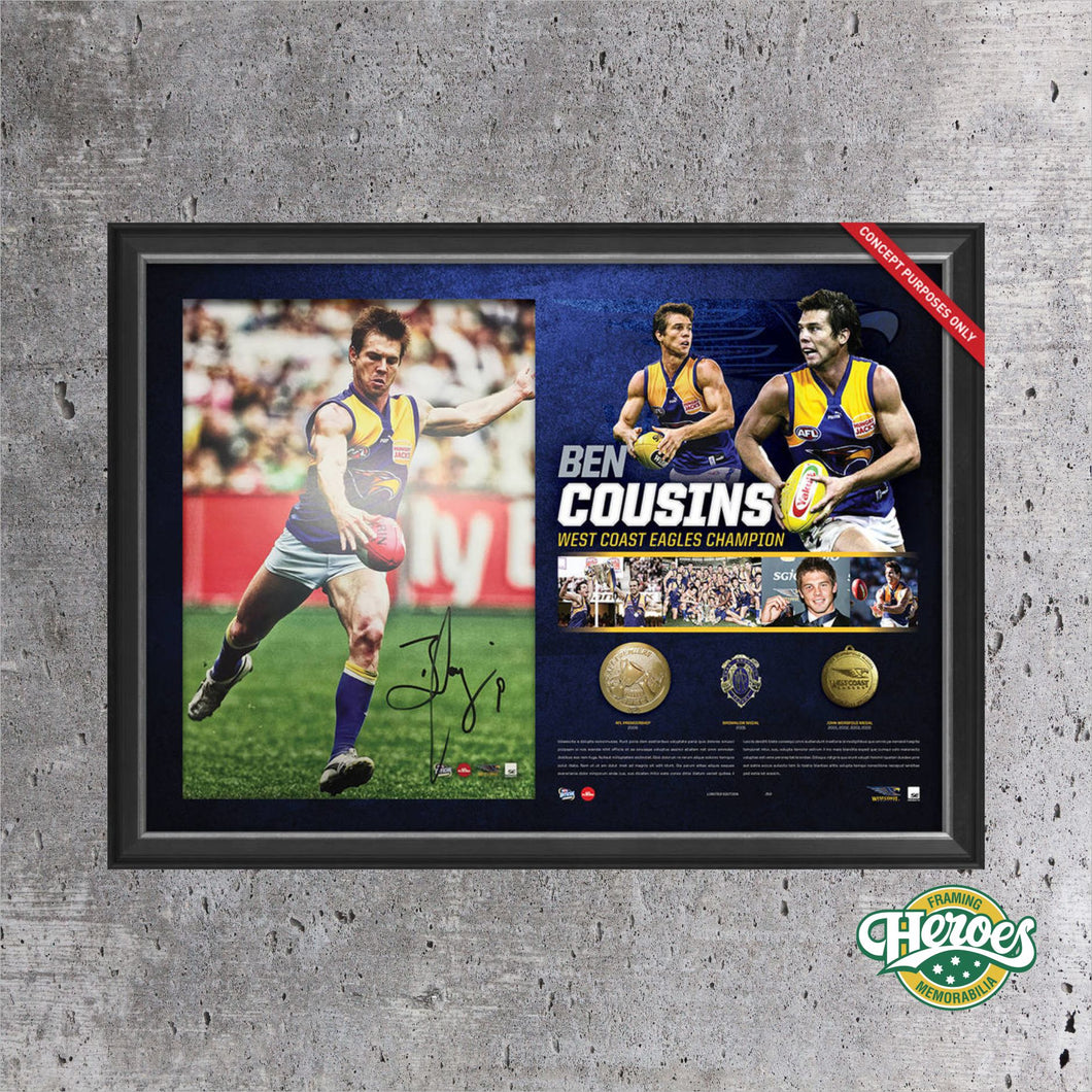 Ben Cousins Signed Career Lithograph - Heroes Framing & Memorabilia