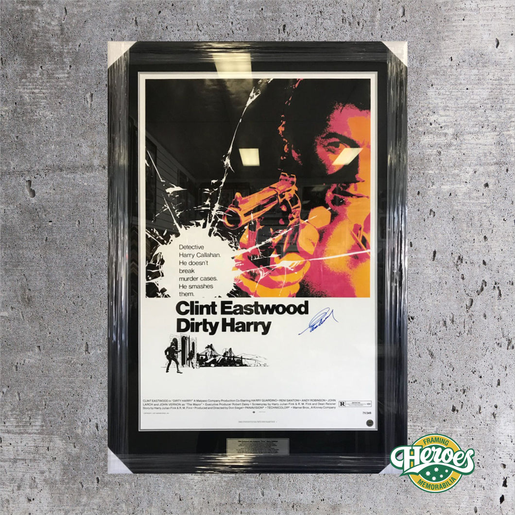 Dirty Harry Poster - signed by Clint Eastwood - Heroes Framing & Memorabilia