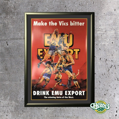 Vintage West Coast Eagles Emu Export Poster - Heroes Framing & Memorabilia