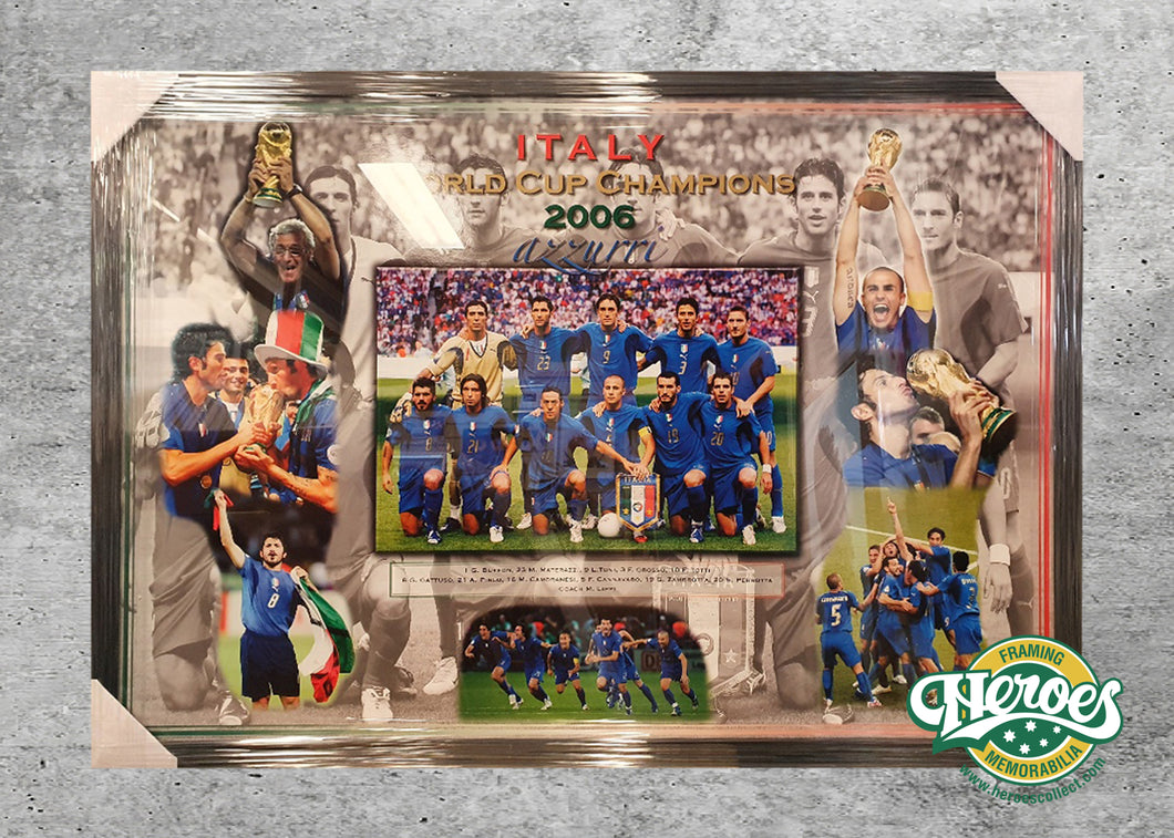 Italian 2006 World Cup Champions Azzure - Heroes Framing & Memorabilia