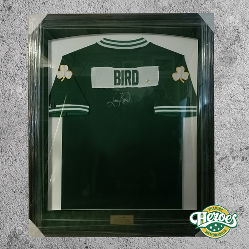 LARRY BIRD (BOSTON CELTICS) SIGNED SHIRT w/ COA - Heroes Framing & Memorabilia