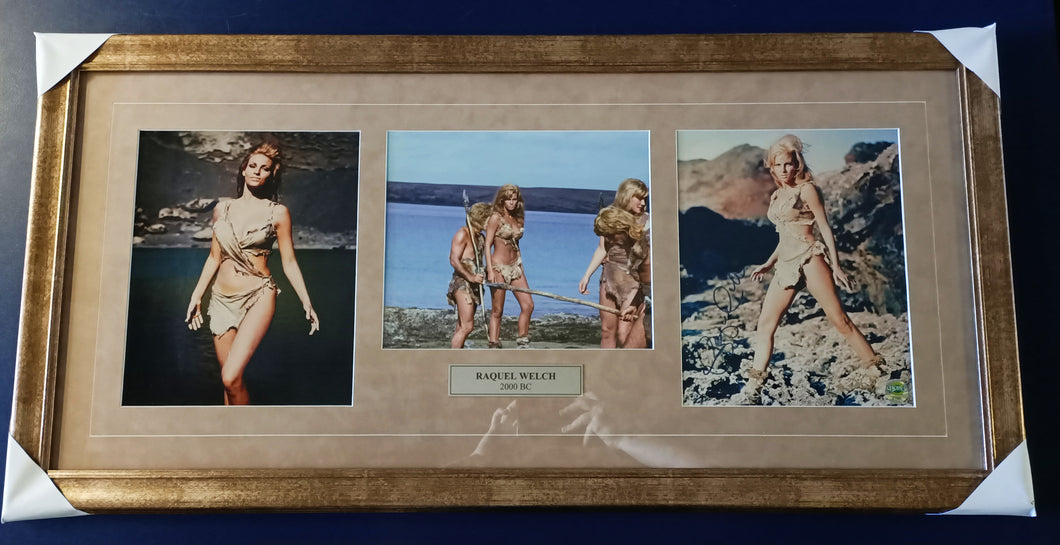 Raquel Welch '2000bc' signed photo montage. - Heroes Framing & Memorabilia